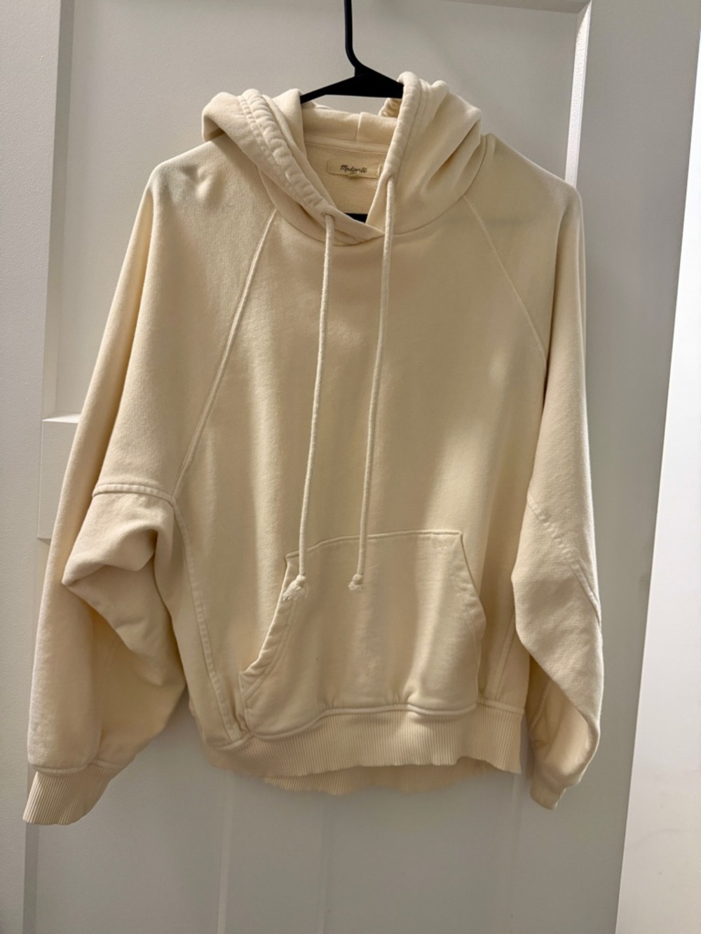 Madewell Cream Drawstring Hoodie Sweatshirt